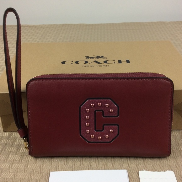 Coach Handbags - LAST ONE - NWT Coach C Wristlet Leather Studded
